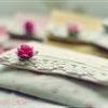 Wesley purse in linen shabby chic roses and gingham shades of pink 