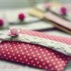 Wesley purse in linen dots and gingham shades of red 