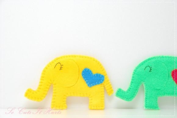 Yellow LOVE cozy elephant coaster 
