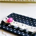 Wesley purse in linen dots and gingham shades of black 